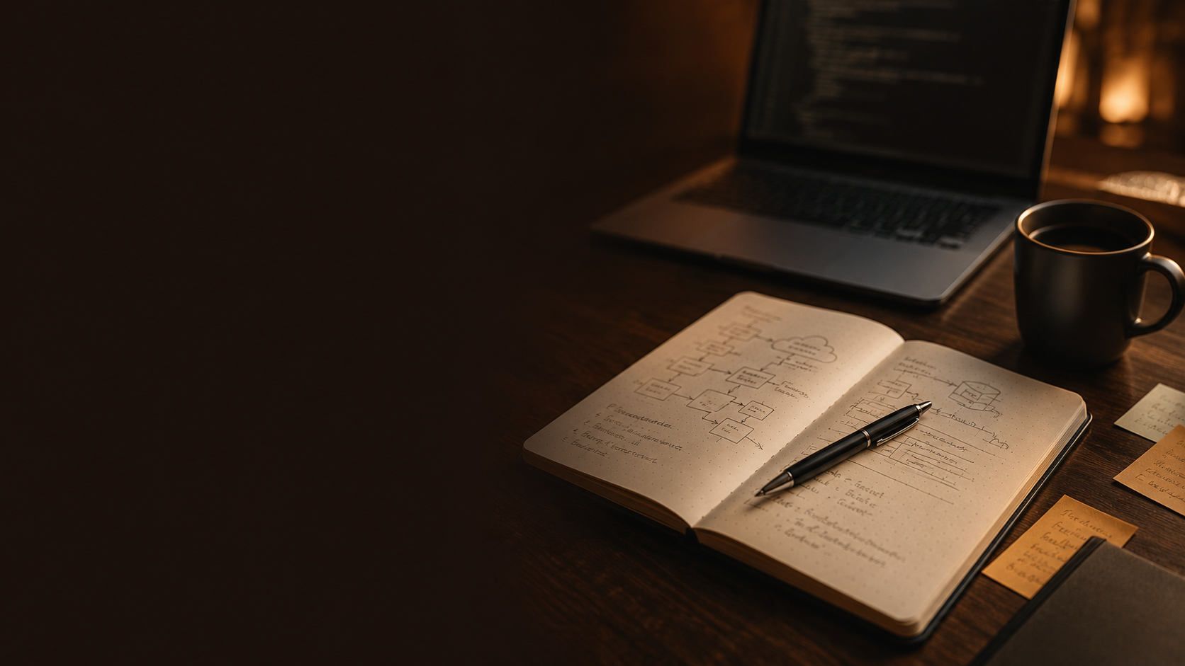 Desk setup for technology advisory work